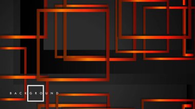 Vektör Modern Soyut Kareler Arka Planlar . siyah turuncu degrade ile. eps 10 şablonu