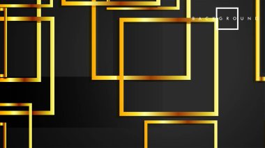 Vektör Modern Soyut Kareler Arka Planlar . siyah ve altın renk degradesi ile. eps 10 şablonu