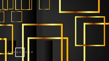 Vektör Modern Soyut Kareler Arka Planlar . siyah ve altın renk degradesi ile. eps 10 şablonu
