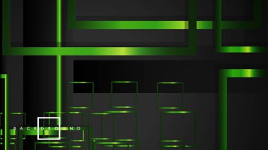 Vektör Modern Soyut Kareler Arka Planlar . siyah ve yeşil metal renk degradesi ile. eps 10 şablonu