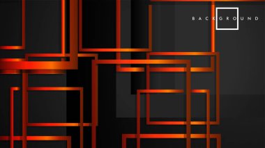 Vektör Modern Soyut Kareler Arka Planlar . siyah turuncu degrade ile. eps 10 şablonu