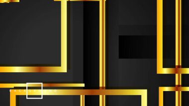 Vektör Modern Soyut Kareler Arka Planlar . siyah ve altın renk degradesi ile. eps 10 şablonu
