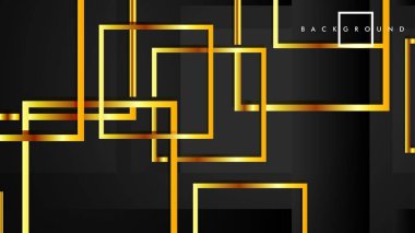 Vektör Modern Soyut Kareler Arka Planlar . siyah ve altın renk degradesi ile. eps 10 şablonu