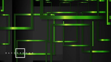 Vektör Modern Soyut Kareler Arka Planlar . siyah ve yeşil metal renk degradesi ile. eps 10 şablonu