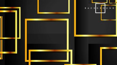 Vektör Modern Soyut Kareler Arka Planlar . siyah ve altın renk degradesi ile. eps 10 şablonu
