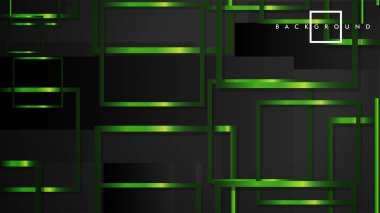 Vektör Modern Soyut Kareler Arka Planlar . siyah ve yeşil metal renk degradesi ile. eps 10 şablonu