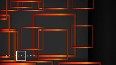 Vektör Modern Soyut Kareler Arka Planlar . siyah turuncu degrade ile. eps 10 şablonu