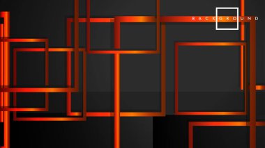 Vektör Modern Soyut Kareler Arka Planlar . siyah turuncu degrade ile. eps 10 şablonu