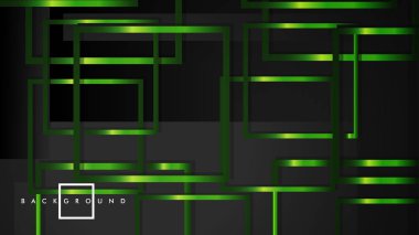 Vektör Modern Soyut Kareler Arka Planlar . siyah ve yeşil metal renk degradesi ile. eps 10 şablonu