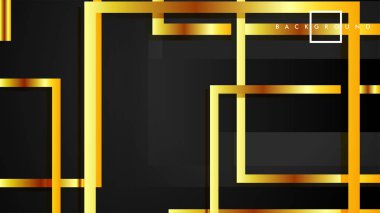 Vektör Modern Soyut Kareler Arka Planlar . siyah ve altın renk degradesi ile. eps 10 şablonu