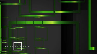 Vektör Modern Soyut Kareler Arka Planlar . siyah ve yeşil metal renk degradesi ile. eps 10 şablonu