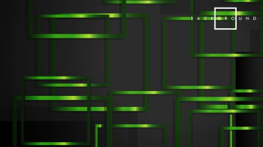 Vektör Modern Soyut Kareler Arka Planlar . siyah ve yeşil metal renk degradesi ile. eps 10 şablonu