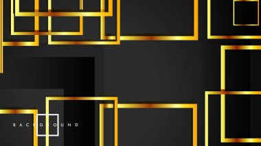 Vektör Modern Soyut Kareler Arka Planlar . siyah ve altın renk degradesi ile. eps 10 şablonu