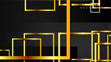 Vektör Modern Soyut Kareler Arka Planlar . siyah ve altın renk degradesi ile. eps 10 şablonu