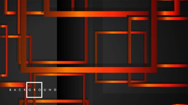 Vektör Modern Soyut Kareler Arka Planlar . siyah turuncu degrade ile. eps 10 şablonu