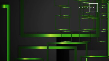 Vektör Modern Soyut Kareler Arka Planlar . siyah ve yeşil metal renk degradesi ile. eps 10 şablonu