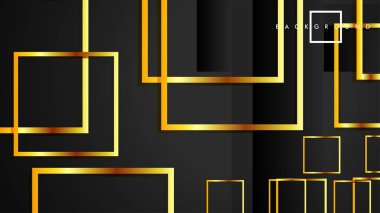 Vektör Modern Soyut Kareler Arka Planlar . siyah ve altın renk degradesi ile. eps 10 şablonu