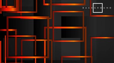 Vektör Modern Soyut Kareler Arka Planlar . siyah turuncu degrade ile. eps 10 şablonu