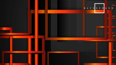 Vektör Modern Soyut Kareler Arka Planlar . siyah turuncu degrade ile. eps 10 şablonu