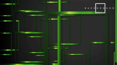 Vektör Modern Soyut Kareler Arka Planlar . siyah ve yeşil metal renk degradesi ile. eps 10 şablonu