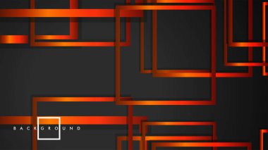Vektör Modern Soyut Kareler Arka Planlar . siyah turuncu degrade ile. eps 10 şablonu