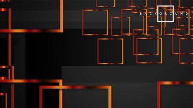 Vektör Modern Soyut Kareler Arka Planlar . siyah ve metal renk degradesi ile. eps 10 şablonu