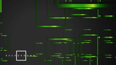 Vektör Modern Soyut Kareler Arka Planlar . siyah ve yeşil metal renk degradesi ile. eps 10 şablonu