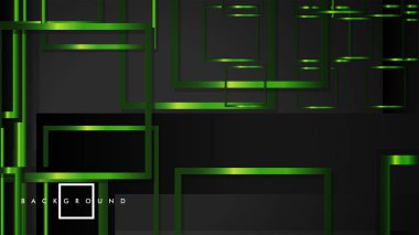 Vektör Modern Soyut Kareler Arka Planlar . siyah ve yeşil metal renk degradesi ile. eps 10 şablonu