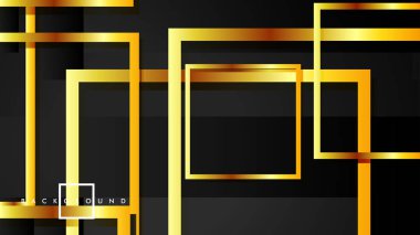 Vektör Modern Soyut Kareler Arka Planlar . siyah ve altın renk degradesi ile. eps 10 şablonu