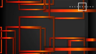 Vektör Modern Soyut Kareler Arka Planlar . siyah turuncu degrade ile. eps 10 şablonu