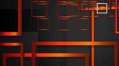 Vektör Modern Soyut Kareler Arka Planlar . siyah turuncu degrade ile. eps 10 şablonu