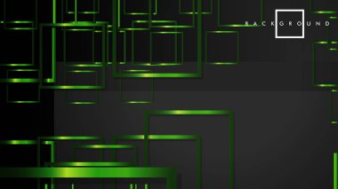 Vektör Modern Soyut Kareler Arka Planlar . siyah ve yeşil metal renk degradesi ile. eps 10 şablonu