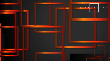 Vektör Modern Soyut Kareler Arka Planlar . siyah turuncu degrade ile. eps 10 şablonu