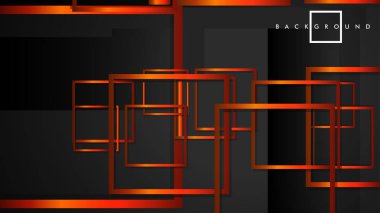 Vektör Modern Soyut Kareler Arka Planlar . siyah turuncu degrade ile. eps 10 şablonu