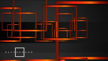 Vektör Modern Soyut Kareler Arka Planlar . siyah turuncu degrade ile. eps 10 şablonu