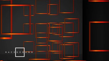 Vektör Modern Soyut Kareler Arka Planlar . siyah turuncu degrade ile. eps 10 şablonu