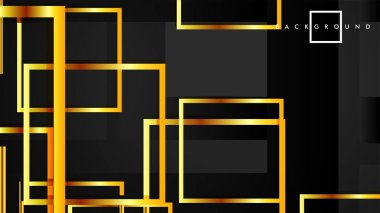 Vektör Modern Soyut Kareler Arka Planlar . siyah ve altın renk degradesi ile. eps 10 şablonu