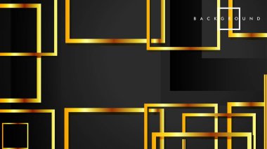 Vektör Modern Soyut Kareler Arka Planlar . siyah ve altın renk degradesi ile. eps 10 şablonu