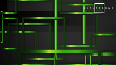 Vektör Modern Soyut Kareler Arka Planlar . siyah ve yeşil metal renk degradesi ile. eps 10 şablonu