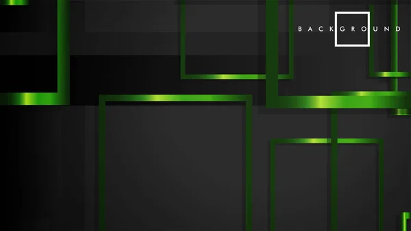 Vector Modern Abstract Squares Fundos. com um gradiente de cor de metal preto e verde. modelo eps 10 — Vetor de Stock