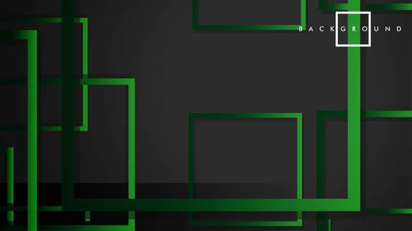 ベクトル現代抽象正方形の背景.黒い緑色のグラデーションで。eps 10 テンプレート — ストックベクタ