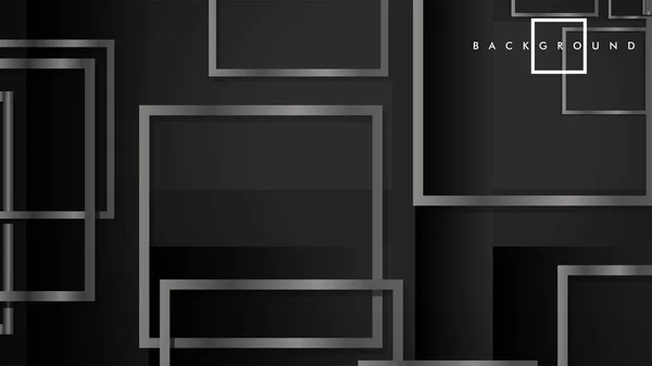 Vector Modern Abstract Squares Fundos. com um gradiente de cor de metal preto e cinza. modelo eps 10 — Vetor de Stock