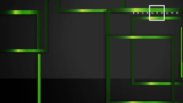 Vektor moderne abstrakte Quadrate Hintergründe. mit schwarzem und grünem Metallfarbverlauf. Vorlage Folge 10 — Stockvektor