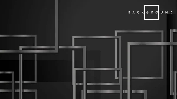 Vector modernos cuadrados abstractos fondos. con un gradiente de color de metal negro y gris. eps 10 plantilla — Vector de stock