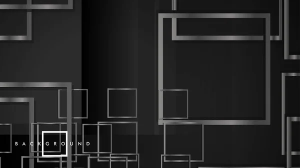 Vector modernos cuadrados abstractos fondos. con un gradiente de color de metal negro y gris. eps 10 plantilla — Archivo Imágenes Vectoriales