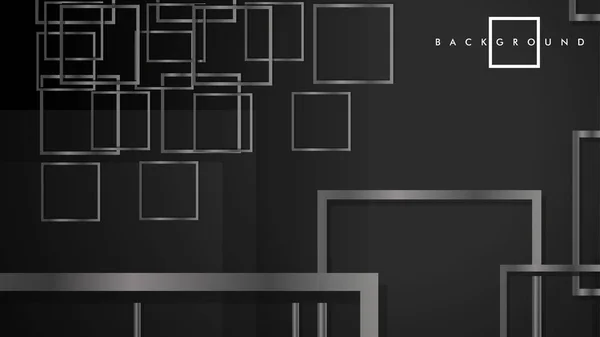 Vektor moderne abstrakte Quadrate Hintergründe. mit einem Farbverlauf aus schwarzem und grauem Metall. Vorlage Folge 10 — Stockvektor