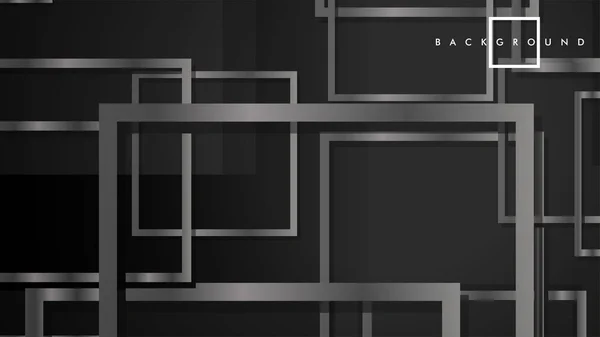Vector modernos cuadrados abstractos fondos. con un gradiente de color de metal negro y gris. eps 10 plantilla — Archivo Imágenes Vectoriales