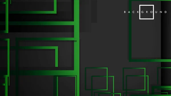 ベクトル現代抽象正方形の背景.黒い緑色のグラデーションで。eps 10 テンプレート — ストックベクタ