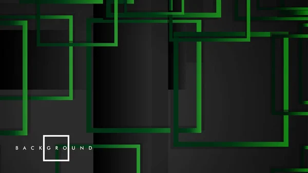 Vector modern absztrakt négyzetek háttérrel. egy fekete zöld gradiens. EPS 10 sablon — Stock Vector