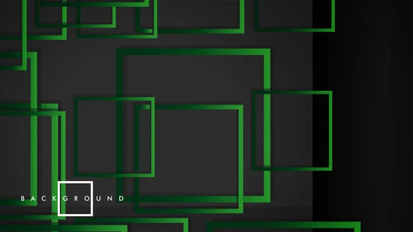Vector modern absztrakt négyzetek háttérrel. egy fekete zöld gradiens. EPS 10 sablon — Stock Vector